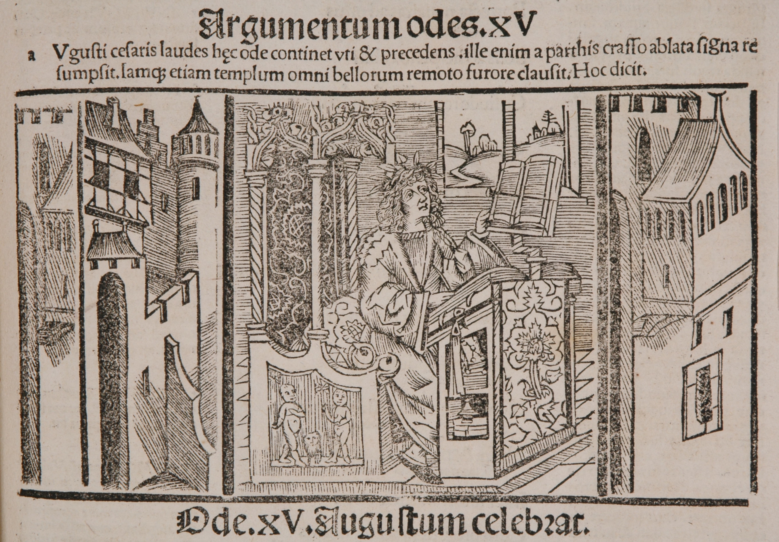 Horace hard at work, from a 15th century German woodcut